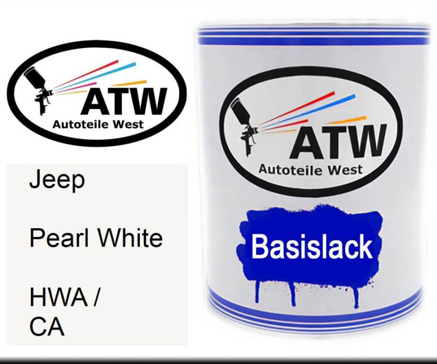 Jeep, Pearl White, HWA / CA: 1L Lackdose, von ATW Autoteile West.